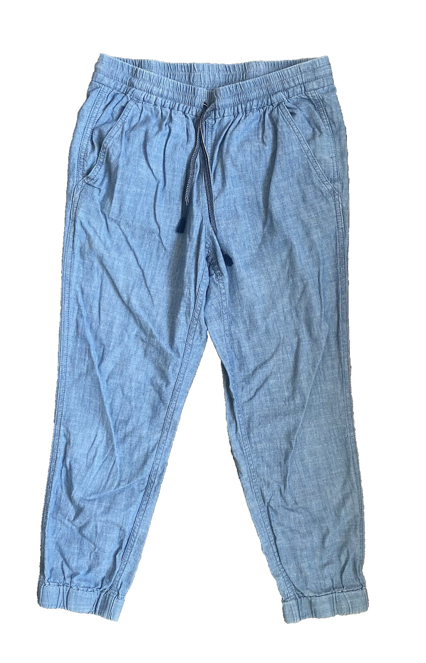GAP Pants Womens 0 Chambray Cotton Coastal Casual Vacation Travel Pull On Slacks